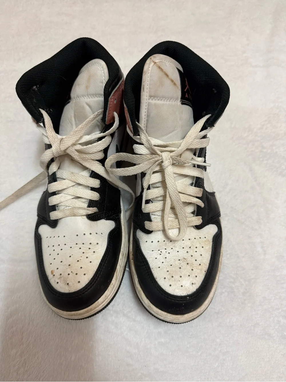 Women’s Pink and White High-Top Sneakers